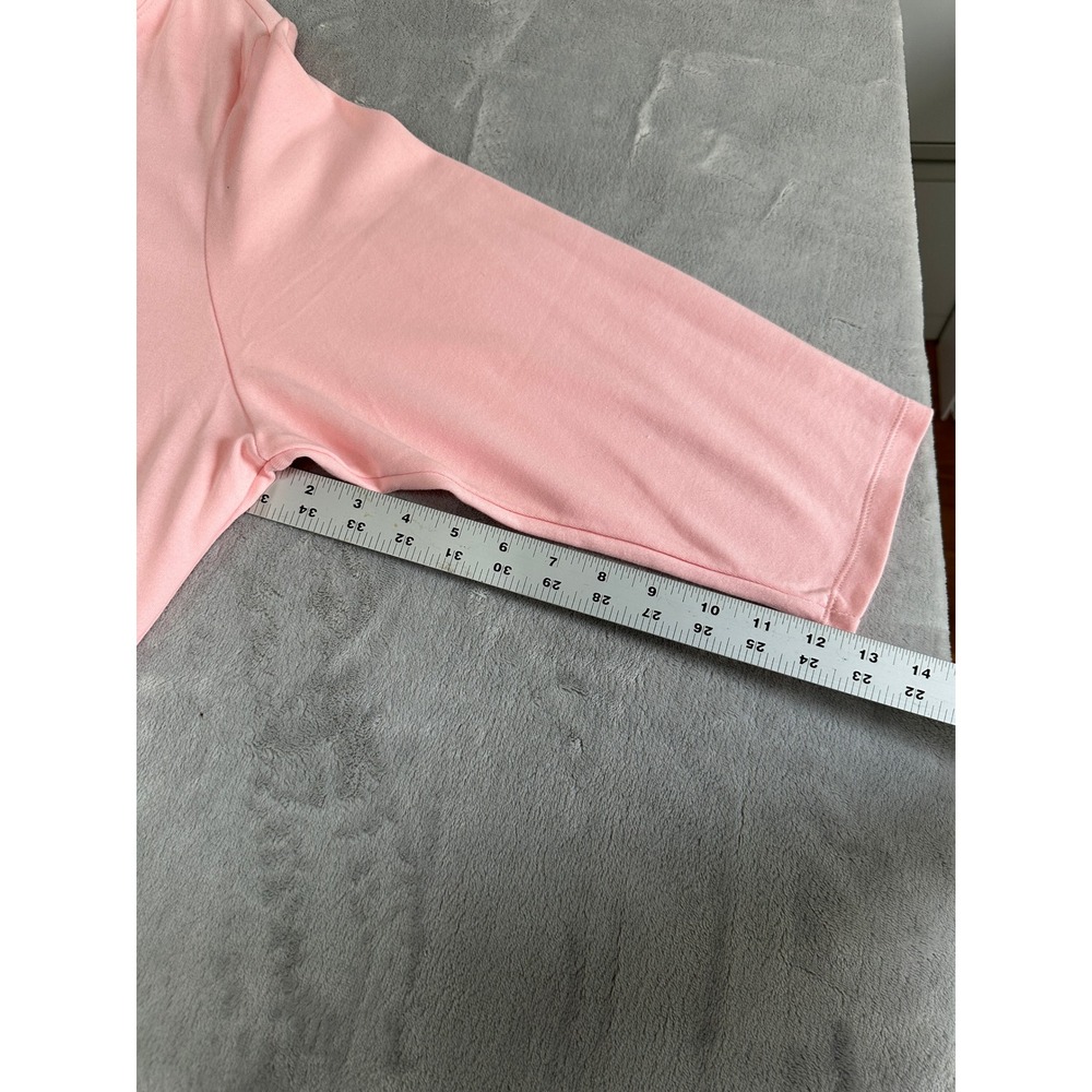 Karen Scott Plus Womens 3X Pink Cotton 3/4 Sleeve Henley Top NWT - Picture 4 of 10